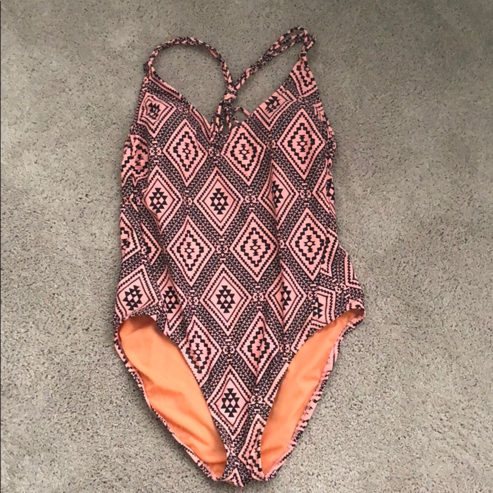 One piece patterned bathing suit